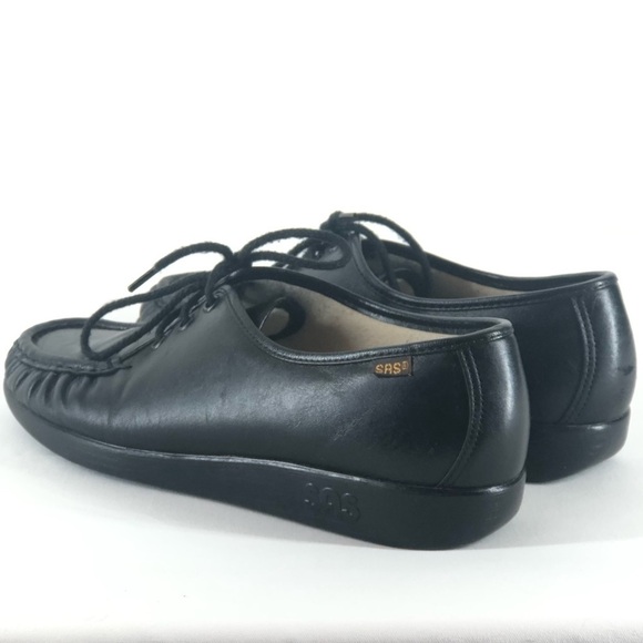 SAS Black Leather Oxfords with Classic Design Size 9 - Picture 4 of 8